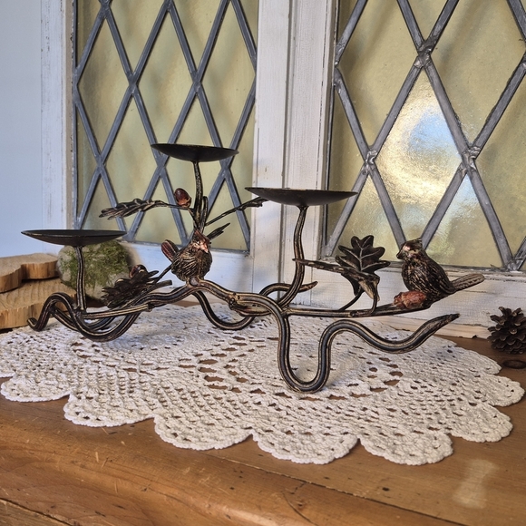 Iron 3 Pillar Branch Candle Holder - Picture 6 of 13